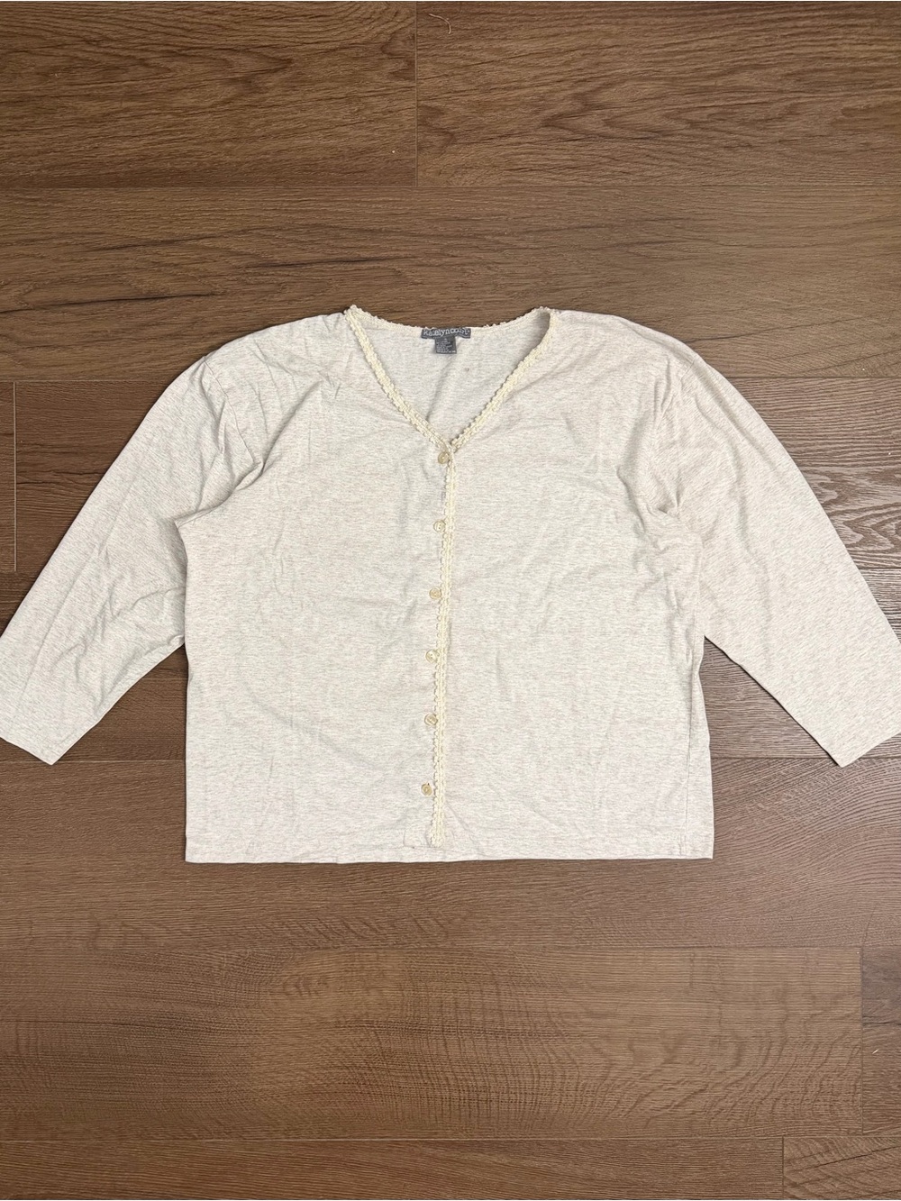 Ivory Knit Button-Front Cardigan